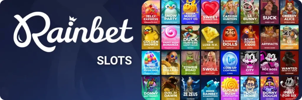 Rainbet Casino Slot Games Library and Search Filters
